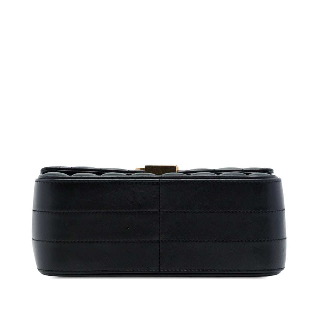 Saint Laurent Vicky Sac à chaîne Moyen Cuir d'agneau Noir – vue 3 – GABY PARIS