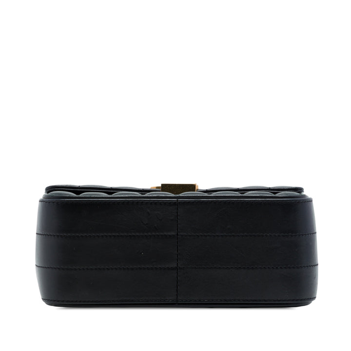 Saint Laurent Vicky Sac à chaîne Moyen Cuir d'agneau Noir – vue 3 – GABY PARIS