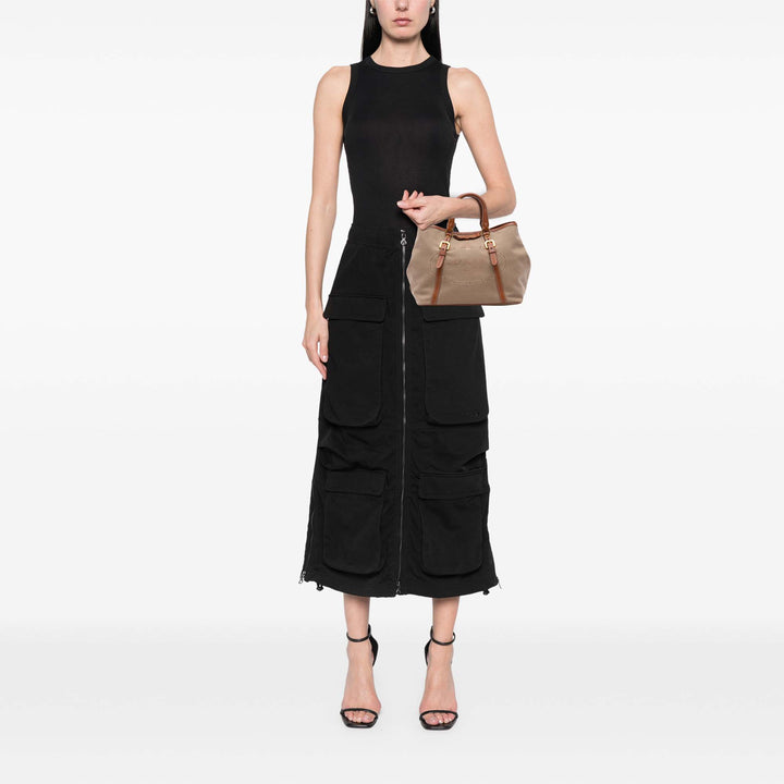 Prada Toile Canapa Logo Bow Sac cartable