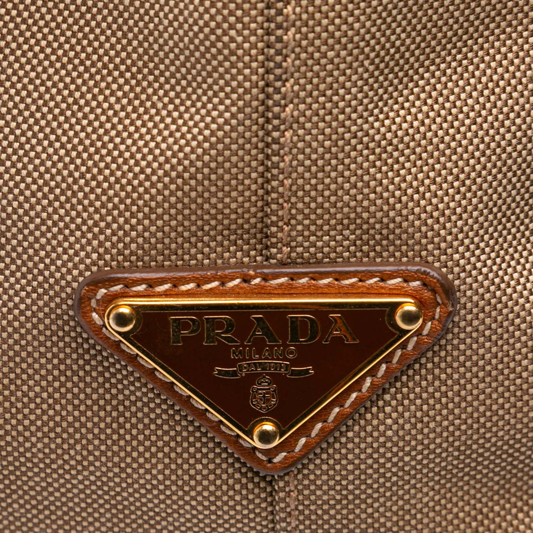 Prada Toile Canapa Logo Bow Sac cartable