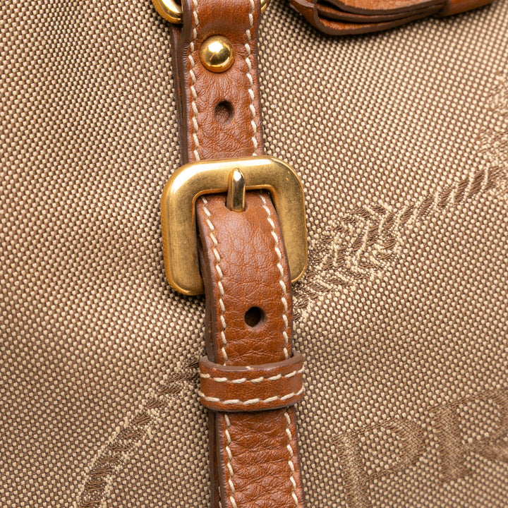 Prada Toile Canapa Logo Bow Sac cartable