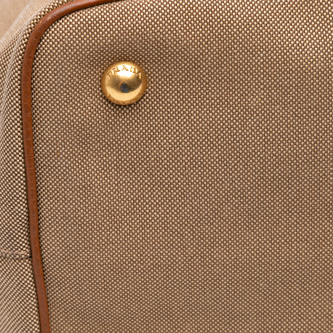 Prada Toile Canapa Logo Bow Sac cartable