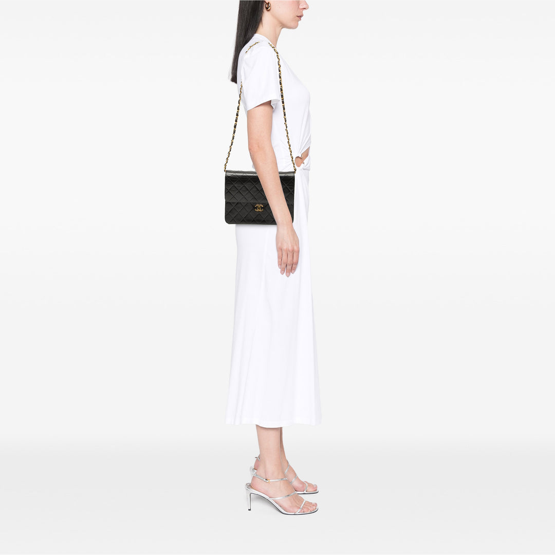 Chanel Small CC Matelassé Cuir d’agneau Simple rabat