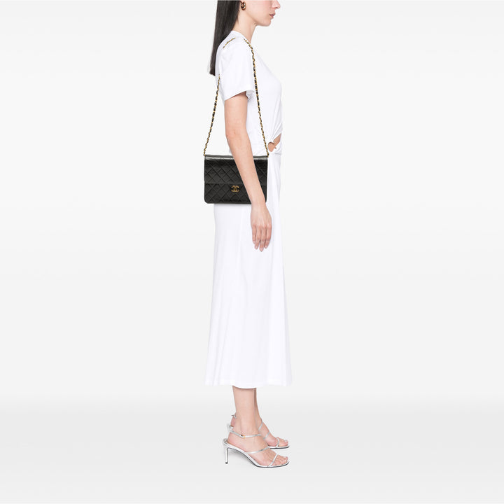 Chanel Small CC Matelassé Cuir d’agneau Simple rabat