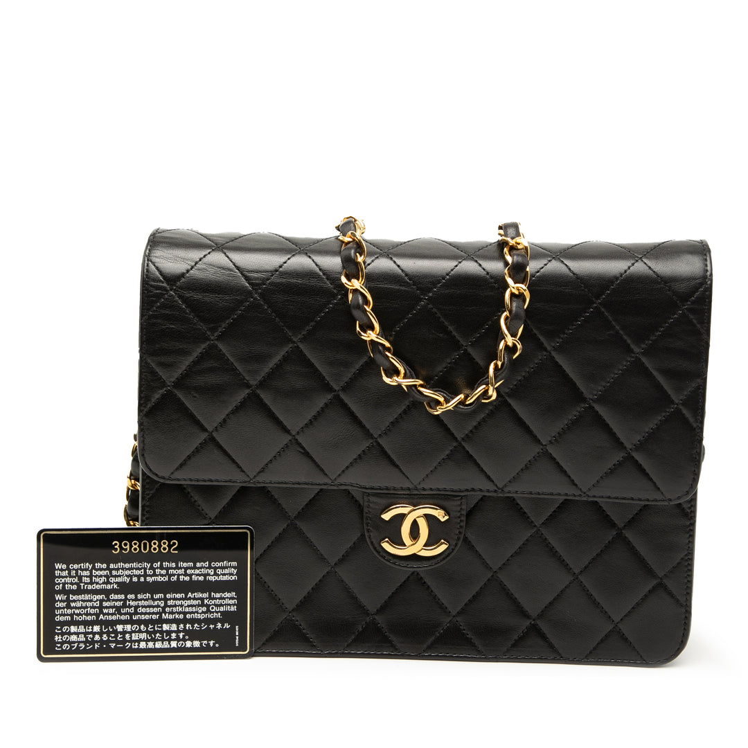 Chanel Small CC Matelassé Cuir d’agneau Simple rabat