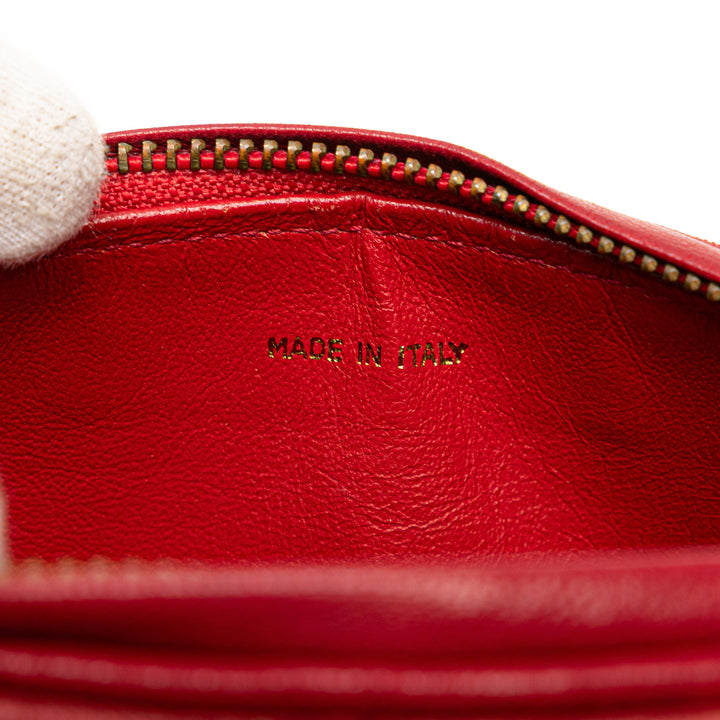 Mini Quilted Lambskin Tassel Barrel Crossbody Red - Gaby Paris
