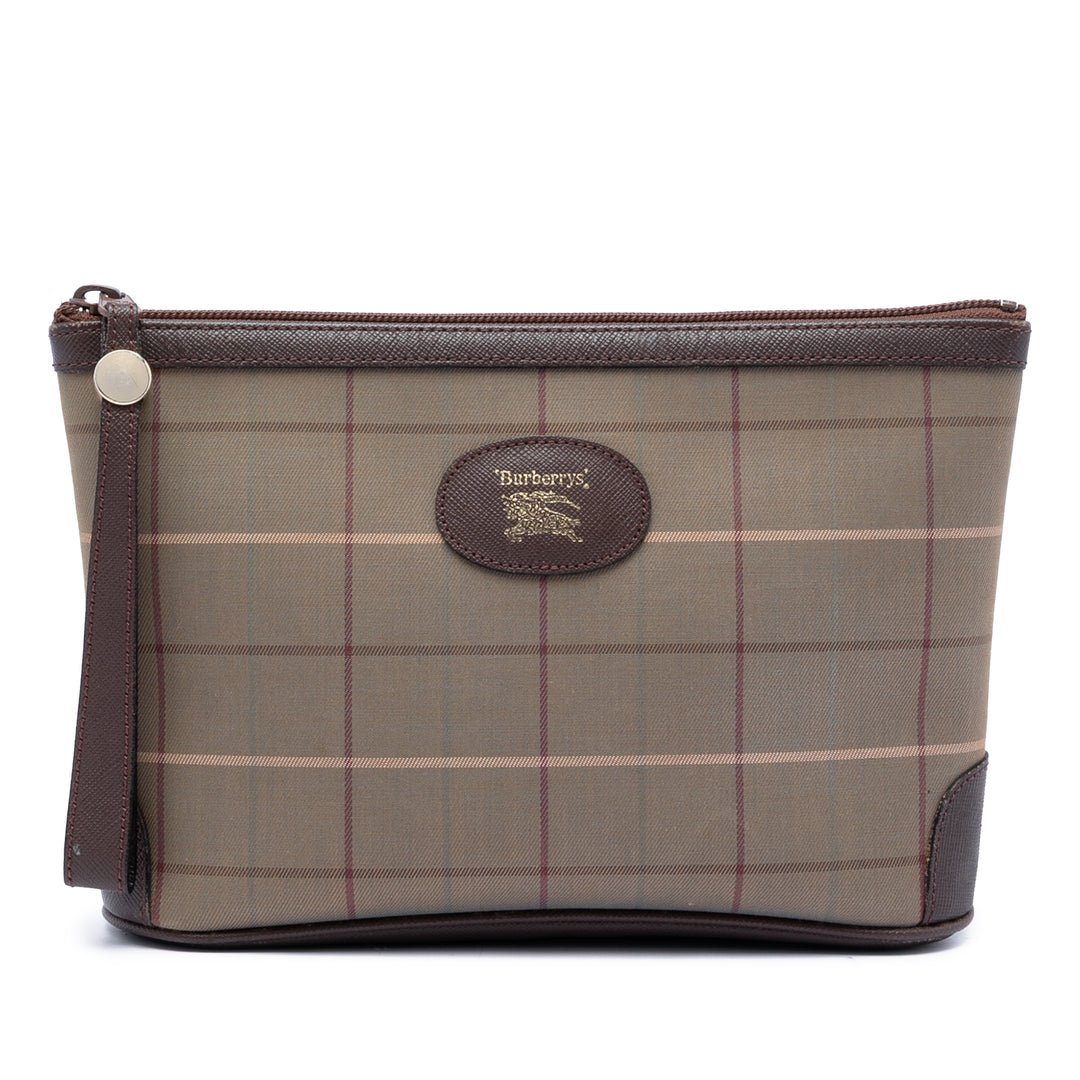 Burberry Vintage Check Toile Wristlet Pochette