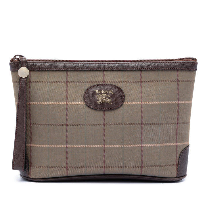 Burberry Vintage Check Toile Wristlet Pochette