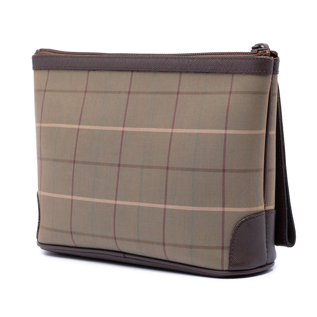 Burberry Vintage Check Toile Wristlet Pochette