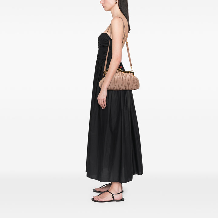 Miu Miu Matelasse Nappa Kiss Lock Pochette on Strap Marron – GABY PARIS Authentique
