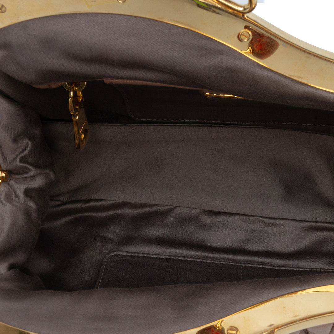Miu Miu Matelasse Nappa Kiss Lock Pochette on Strap Marron – GABY PARIS Authentique