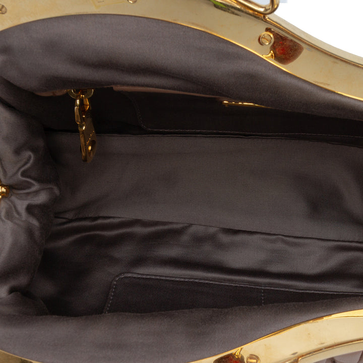 Miu Miu Matelasse Nappa Kiss Lock Pochette on Strap Marron – GABY PARIS Authentique