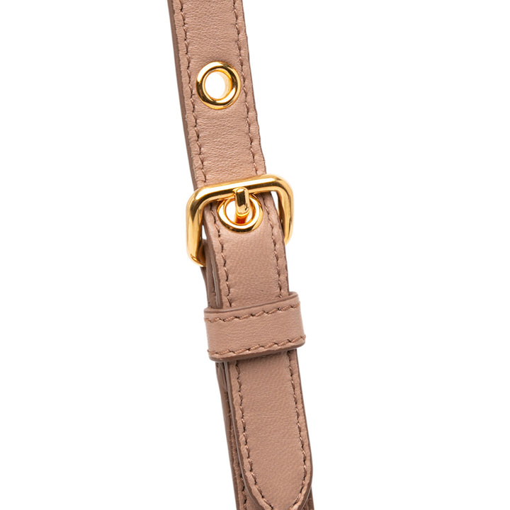Miu Miu Matelasse Nappa Kiss Lock Pochette on Strap Marron – GABY PARIS Authentique