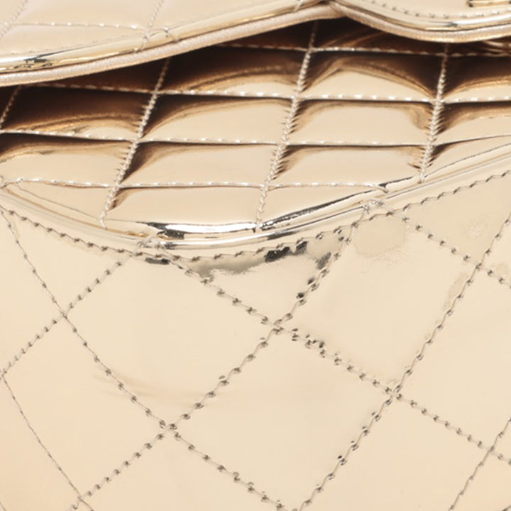 Chanel Quilted Métallisé Mirror Cuir de veau Hollywood Boulevard Sac à dos Doré