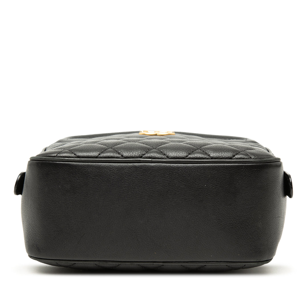 Chanel Small CC Matelassé Cuir d’agneau anse supérieure Vanity avec chaîne