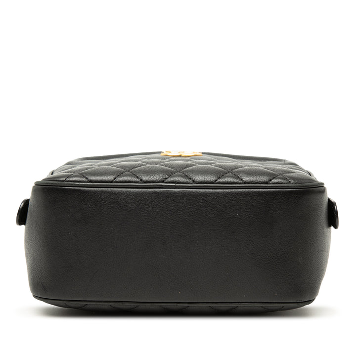 Chanel Small CC Matelassé Cuir d’agneau anse supérieure Vanity avec chaîne