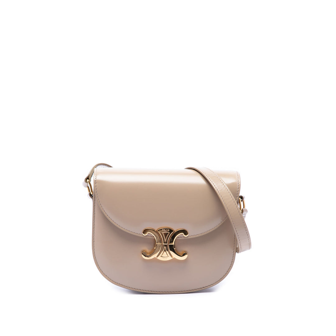 Celine Teen brillant Cuir de veau Triomphe Besace Clea Sac porté croisé