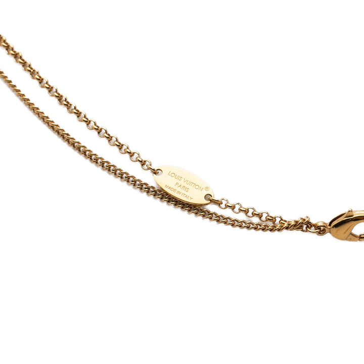 Louis Vuitton plaqué Strass Padlock et Key Pendant Collier Doré – vue 3 – GABY PARIS