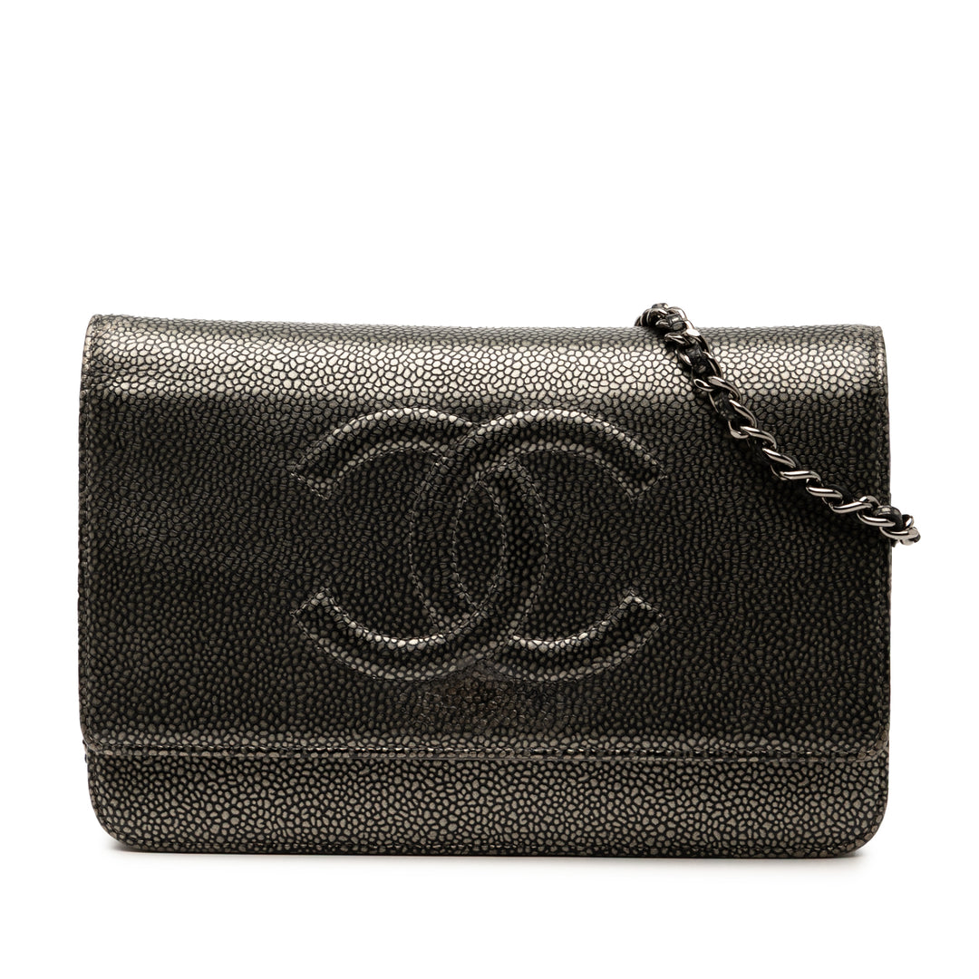Chanel CC Métallisé Caviar Wallet on Chain Noir – GABY PARIS Authentique