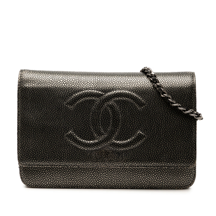 Chanel CC Métallisé Caviar Wallet on Chain Noir – GABY PARIS Authentique