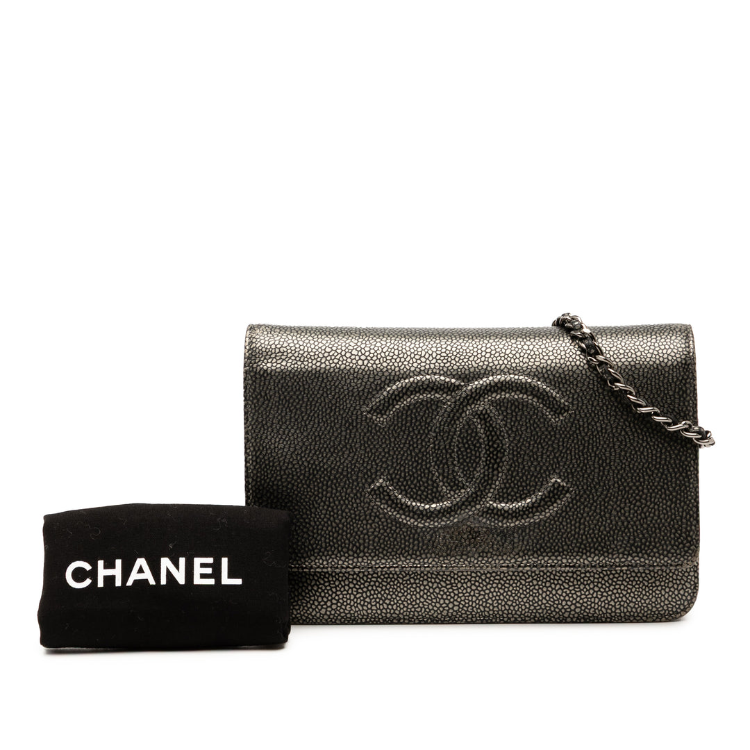 Chanel CC Métallisé Caviar Wallet on Chain Noir – GABY PARIS Authentique