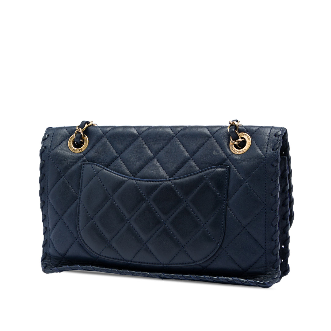 Chanel Matelassé Irisé Happy Stitch à rabat Moyen Cuir de veau