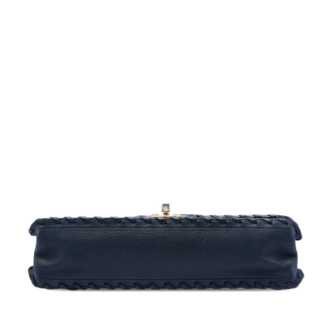 Chanel Matelassé Irisé Happy Stitch à rabat Moyen Cuir de veau