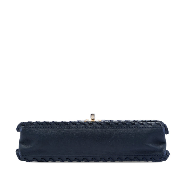 Chanel Matelassé Irisé Happy Stitch à rabat Moyen Cuir de veau