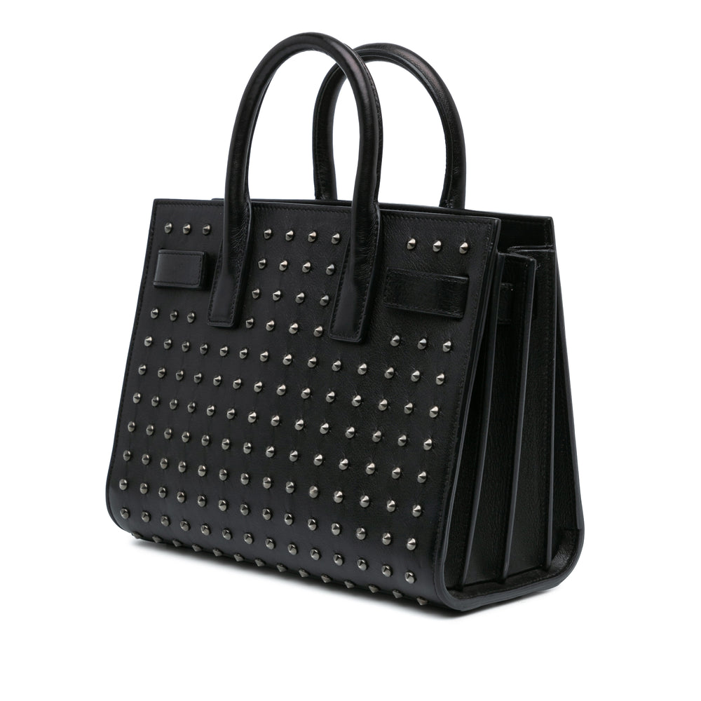 Saint Laurent Nano Studded Leather Sac de Jour Black - GABY PARIS