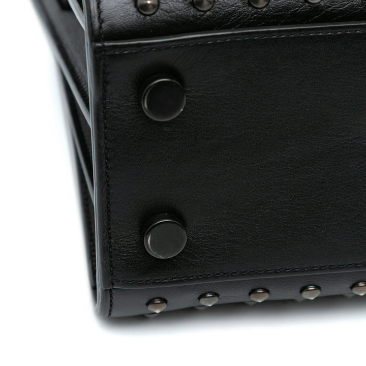 Saint Laurent Nano Studded Leather Sac de Jour Black - GABY PARIS