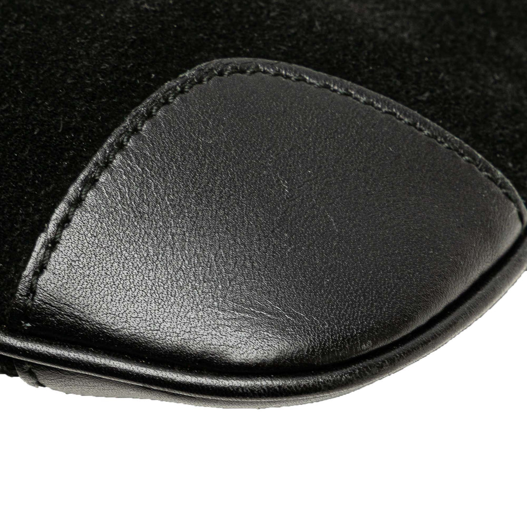 Suede Tiger Head Shoulder Bag Black - Gaby Paris