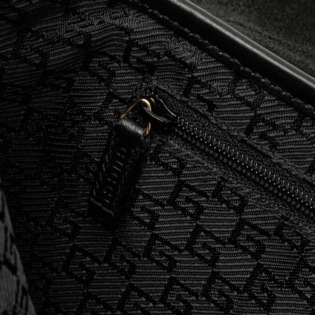 Suede Tiger Head Shoulder Bag Black - Gaby Paris