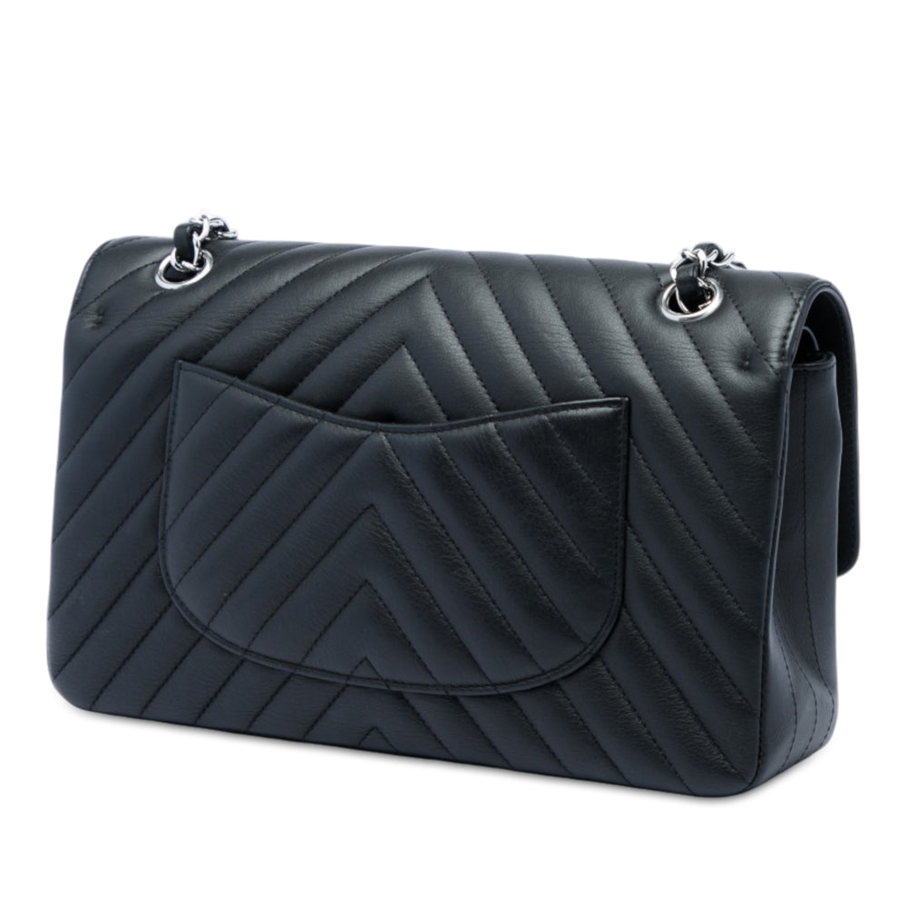 Chanel Sac porté épaule Classic Chevron Double rabat Moyen Cuir d'agneau Noir – vue 2 – GABY PARIS