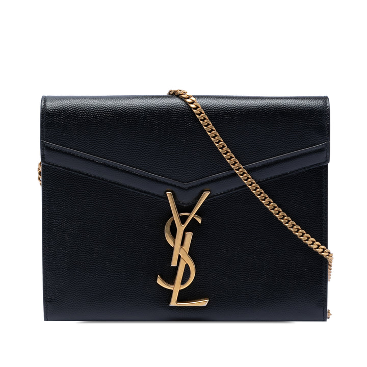 Saint Laurent Grain De Poudre Monogram Cassandra Chain Portefeuille
