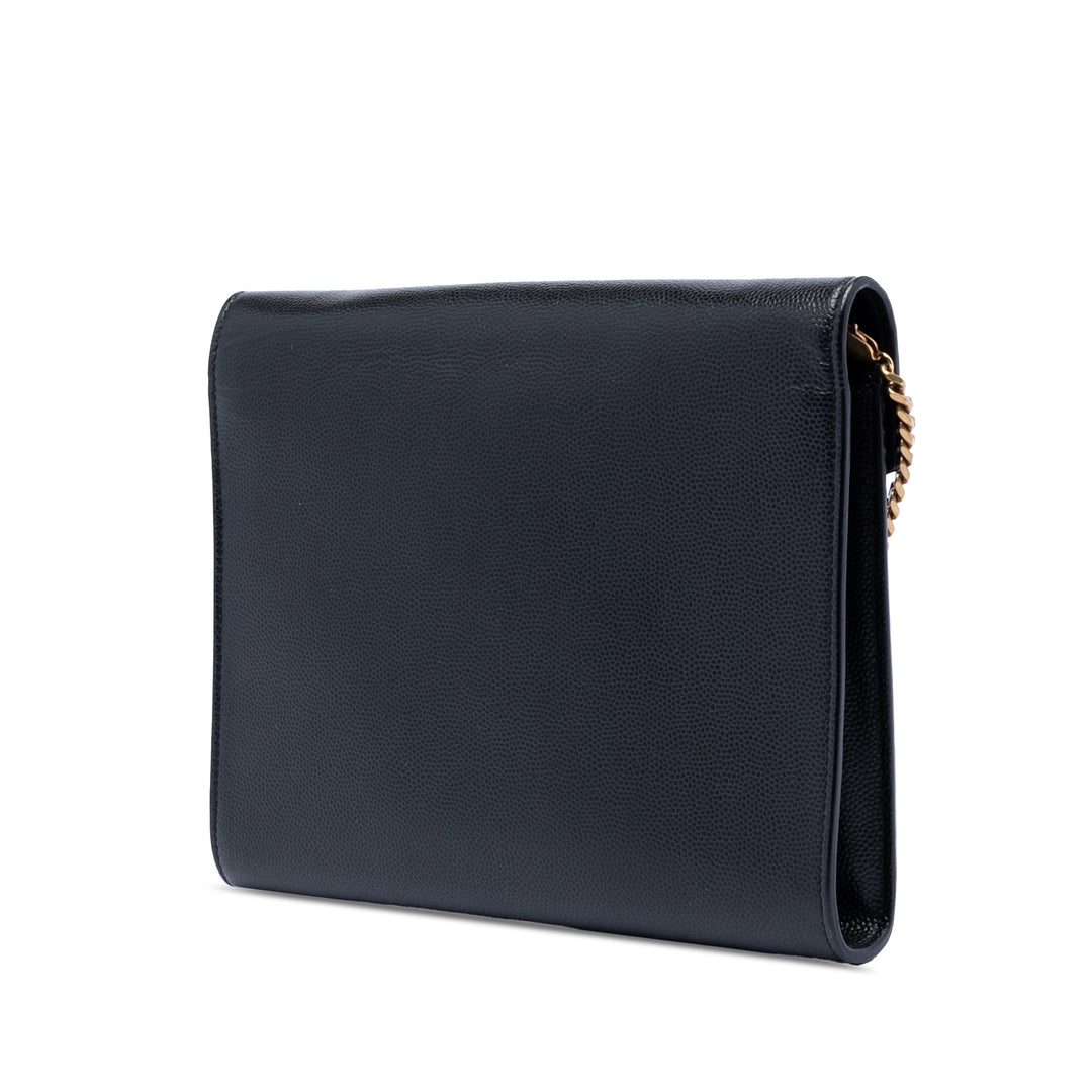 Saint Laurent Grain De Poudre Monogram Cassandra Chain Portefeuille