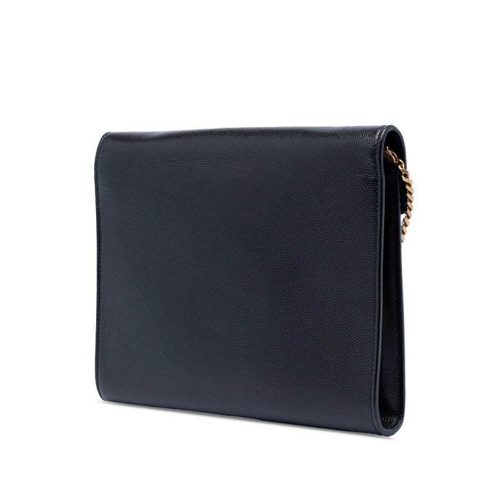 Saint Laurent Grain De Poudre Monogram Cassandra Chain Portefeuille