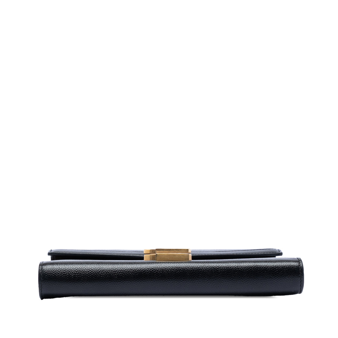 Saint Laurent Grain De Poudre Monogram Cassandra Chain Portefeuille