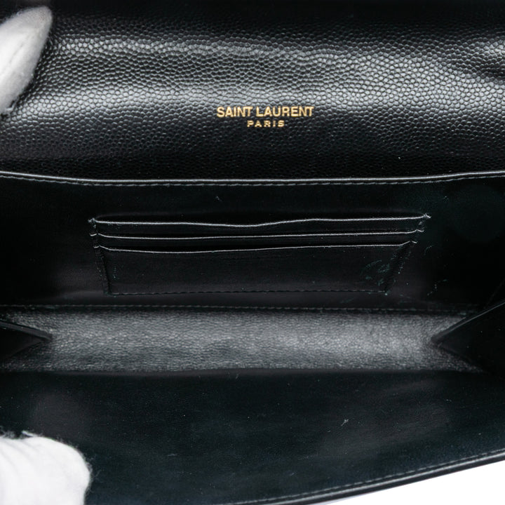 Saint Laurent Grain De Poudre Monogram Cassandra Chain Portefeuille