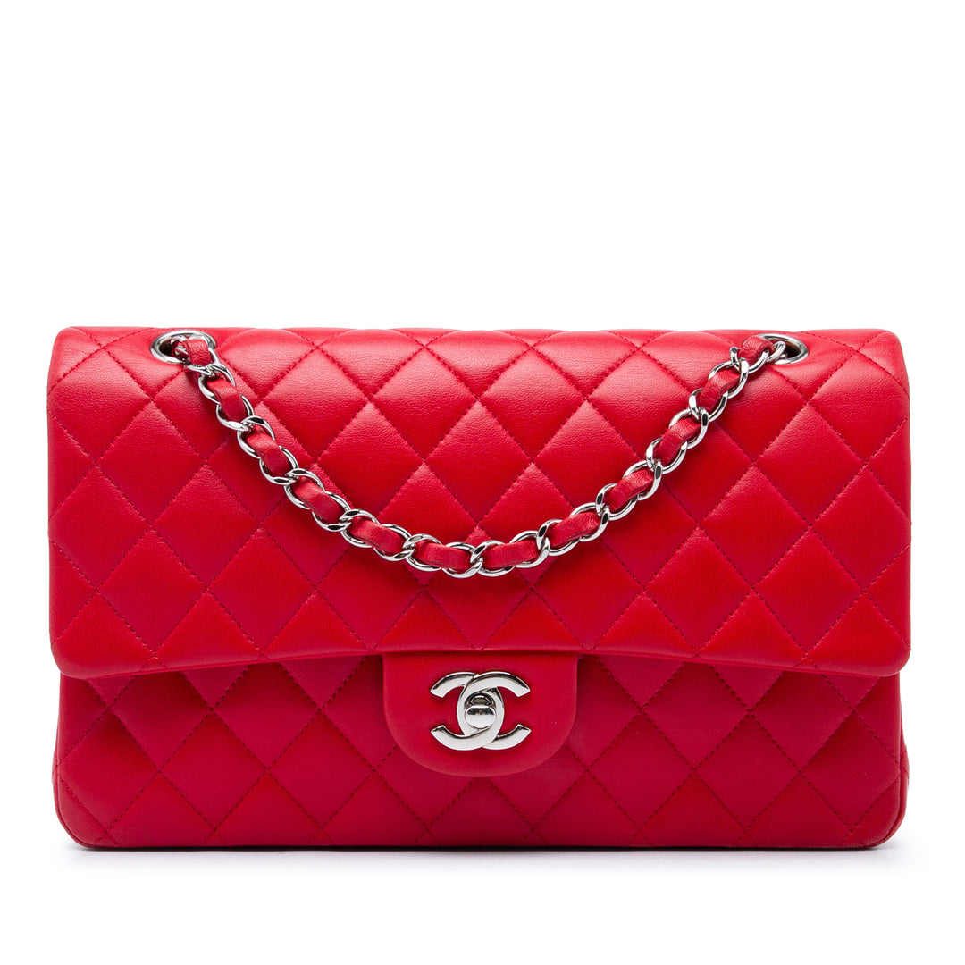 Classic Double rabat Moyen Cuir d'agneau Rouge