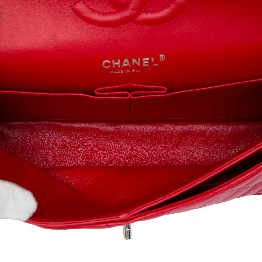 Classic Double rabat Moyen Cuir d'agneau Rouge