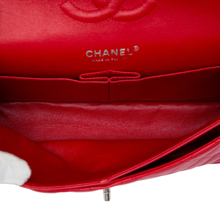 Classic Double rabat Moyen Cuir d'agneau Rouge