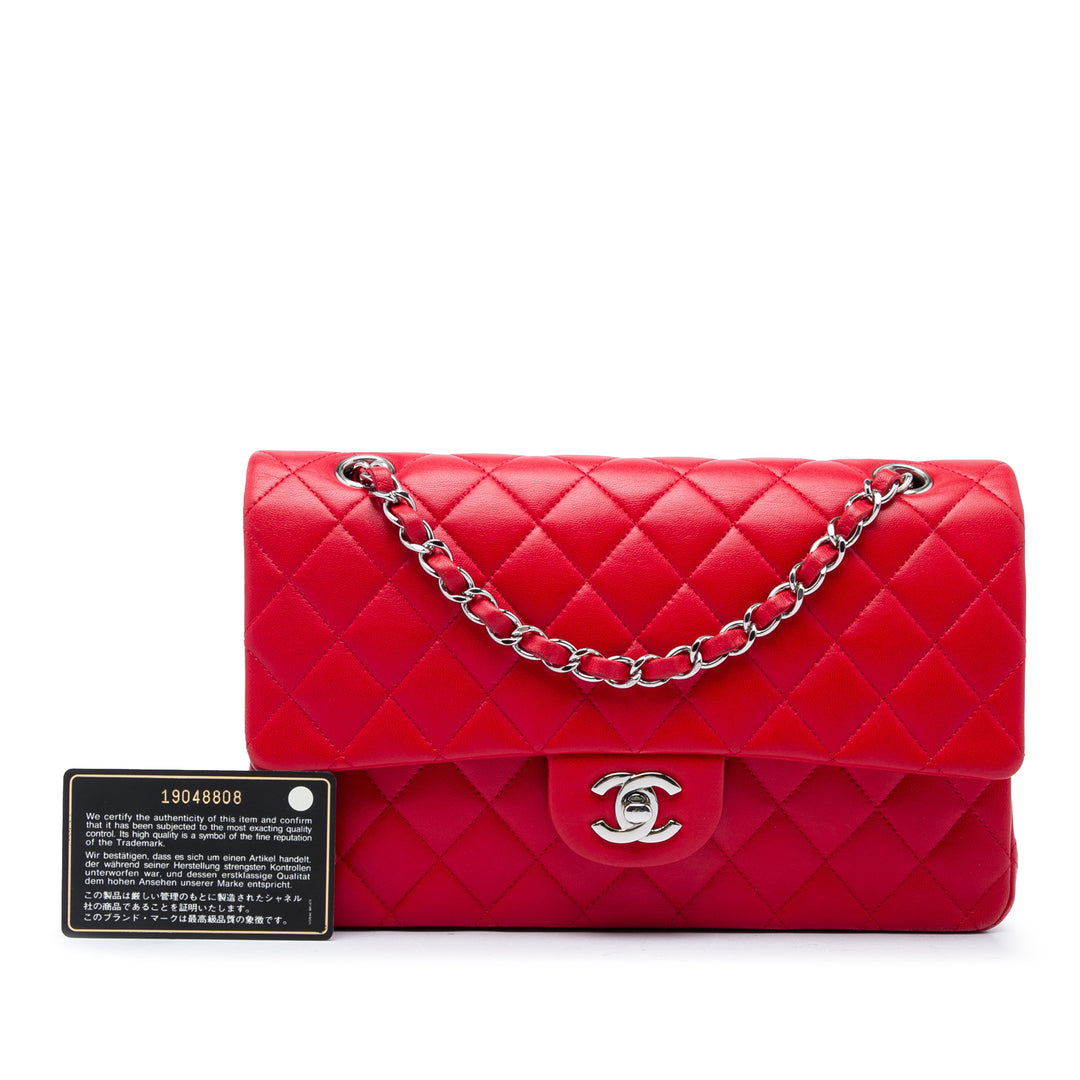 Classic Double rabat Moyen Cuir d'agneau Rouge