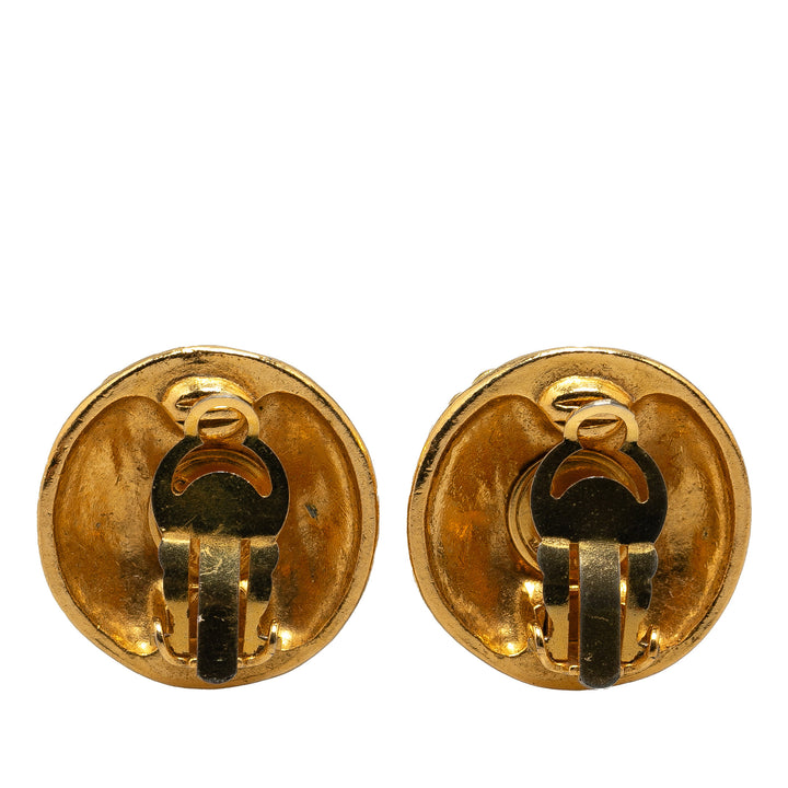 Gold Plated CC Clip On Earrings Gold - Gaby Paris