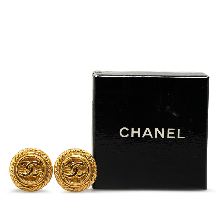 Gold Plated CC Clip On Earrings Gold - Gaby Paris