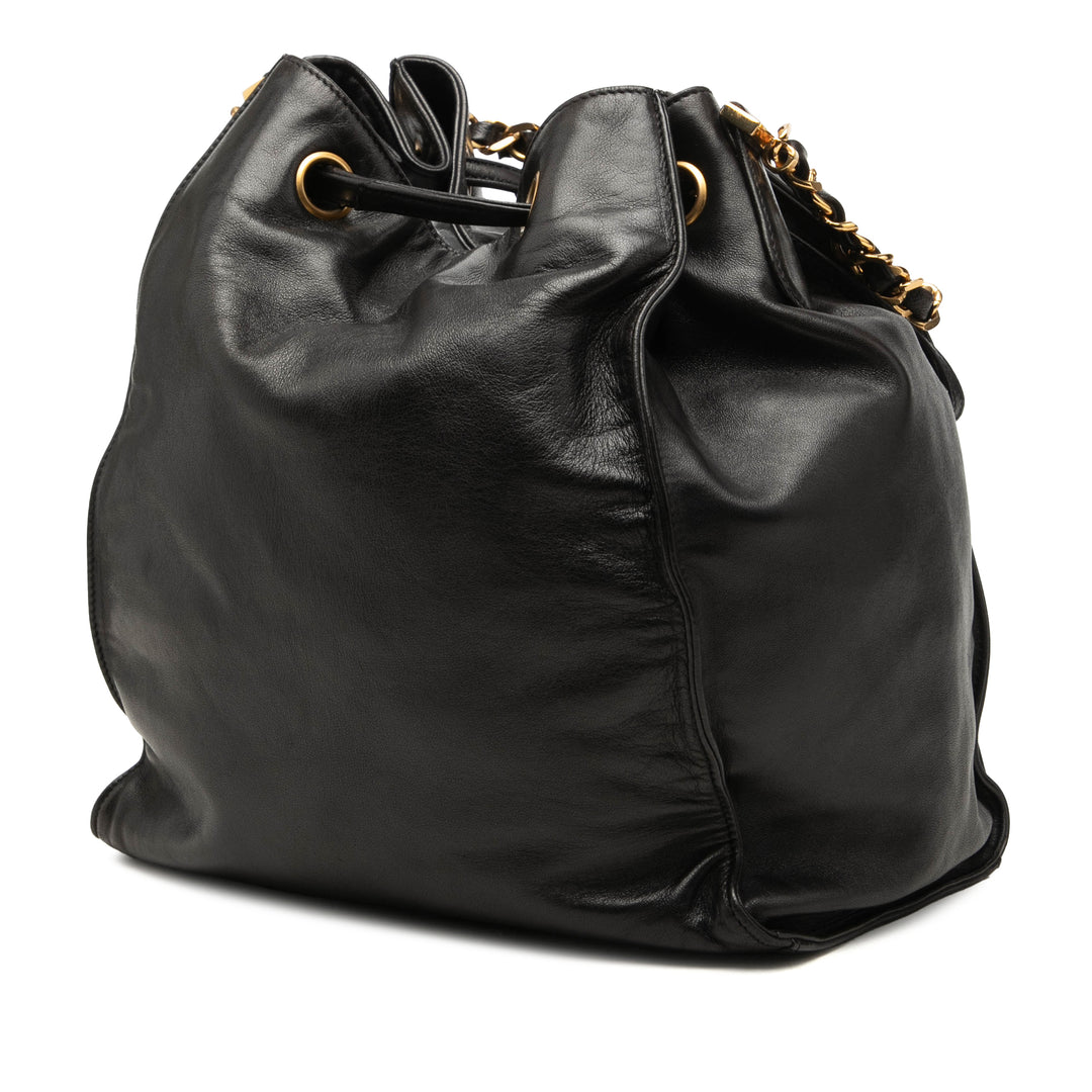 Chanel CC Sac à cordon seau Cuir d'agneau Noir – vue 2 – GABY PARIS