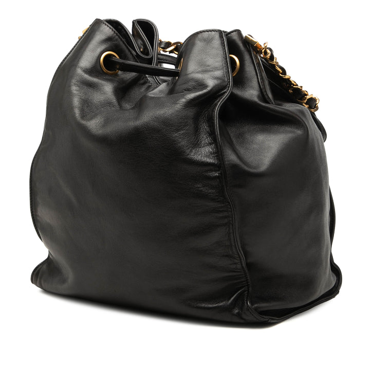 Chanel CC Sac à cordon seau Cuir d'agneau Noir – vue 2 – GABY PARIS