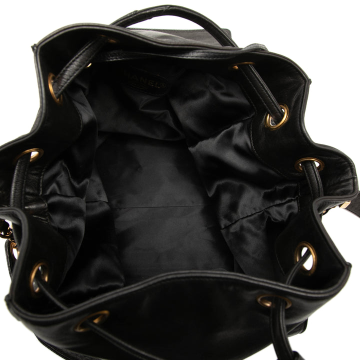 Chanel CC Sac à cordon seau Cuir d'agneau Noir – vue 4 – GABY PARIS