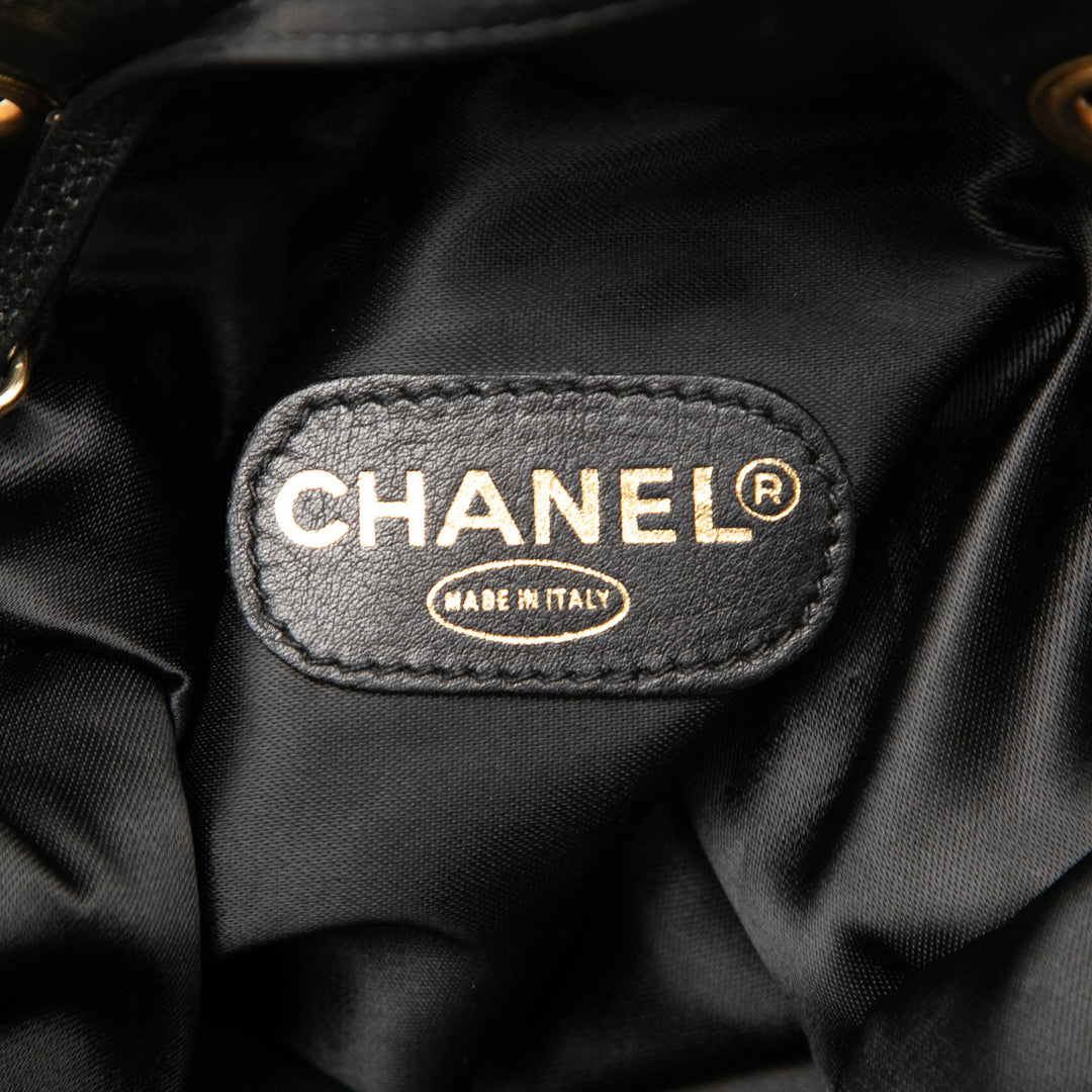 Chanel CC Sac à cordon seau Cuir d'agneau Noir – vue 5 – GABY PARIS