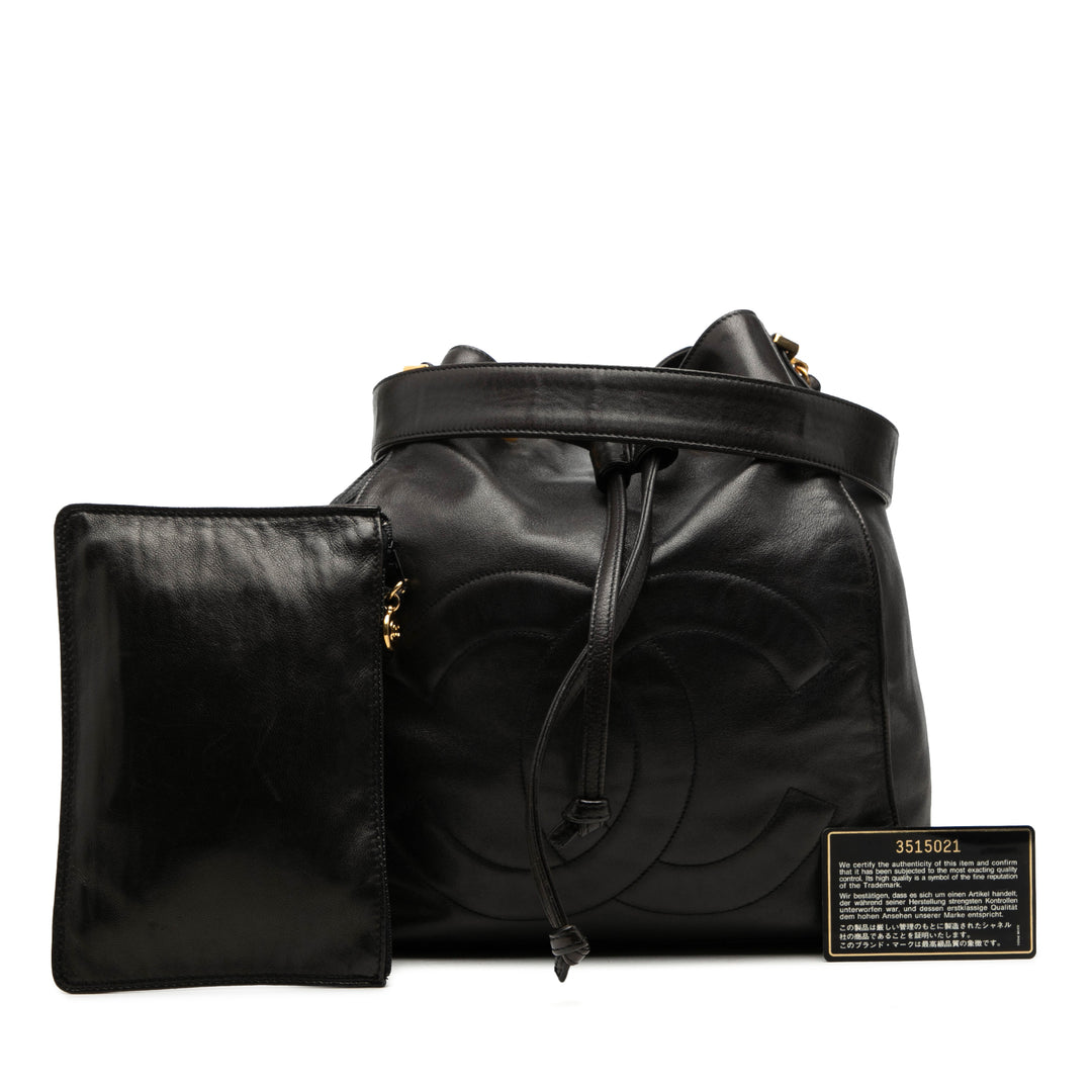 Chanel CC Sac à cordon seau Cuir d'agneau Noir – vue 7 – GABY PARIS