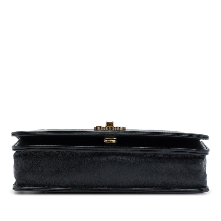 Chanel Chevron Mademoiselle Vintage Wallet on Chain de mouton Noir – vue 3 – GABY PARIS